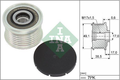 INA 535034410 Alternator Pulley 19 > Clio-Megane-Talisman — Starting & Charging