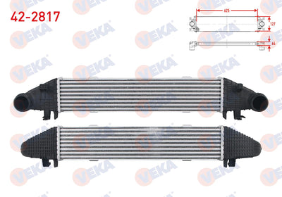 Veka 42-2817 Turbo Radiator (Intercooler) Mercedes C Series (W204) C 180-C 200-C 200 CDI 2007-2014 — Radiators & Fans