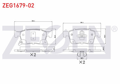 Zegen ZEG1679-02 Brake Pad Front with Wear Indicator Opel Astra K 1.6 CDTi 16 Rim 2015-/ Astra K 1.4i Turbo 16 Rim 2015-/ Astra K 1.0i Turbo 16 Rim 2015