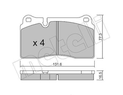 Metelli 22-0659-0 Front Brake Pad Audi Seat — Brake Pads