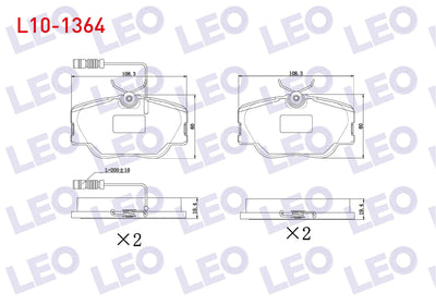 LEO L10-1364 Brake Pad Front with Connector Mercedes E Series (W124) E 200 D 1993-1995 / E Series (W124) E 200 1 — Brake Pads