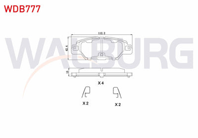 WALBURG WDB777 Brake Pad Rear with Wear Indicator Mazda Cx-5 (Ke,Gh) 2.0 2011 — Brake Pads