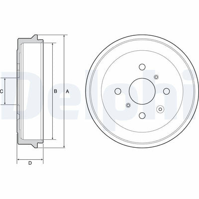 Delphi BF506 Brake Drum Peugeot 107 Citroen C1 Toyota Aygo 1.0-1.4 HDi — Brake Rotors & Drums