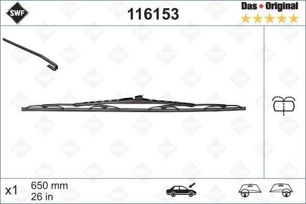 VALEO 116153 Wiper Blade - 26 Inch Left-Side For V-Class 638 & Vito 638 — Wipers