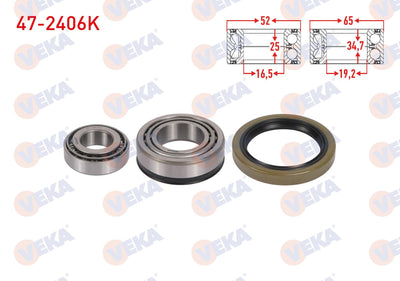 Veka 47-2406K Front Wheel Bearing Kit Left-Right 65X34, 7X19 and 2 more models — Wheel Bearings