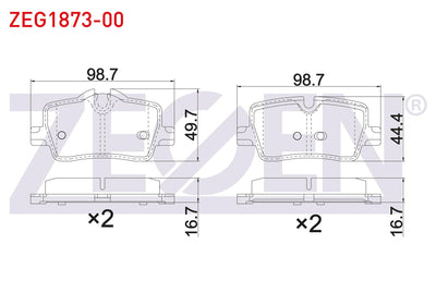 Zegen ZEG1873-00 Brake Pad Rear BMW 3 Series (G20) 320i-320 D-320 D xDrive 2018 — Brake Pads