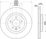 HELLA Pagid Rear Brake Discs 8DD355132-571 - Brake Disks for Land Rover Discovery V & Range Rover Mode — Brake Rotors & Drums