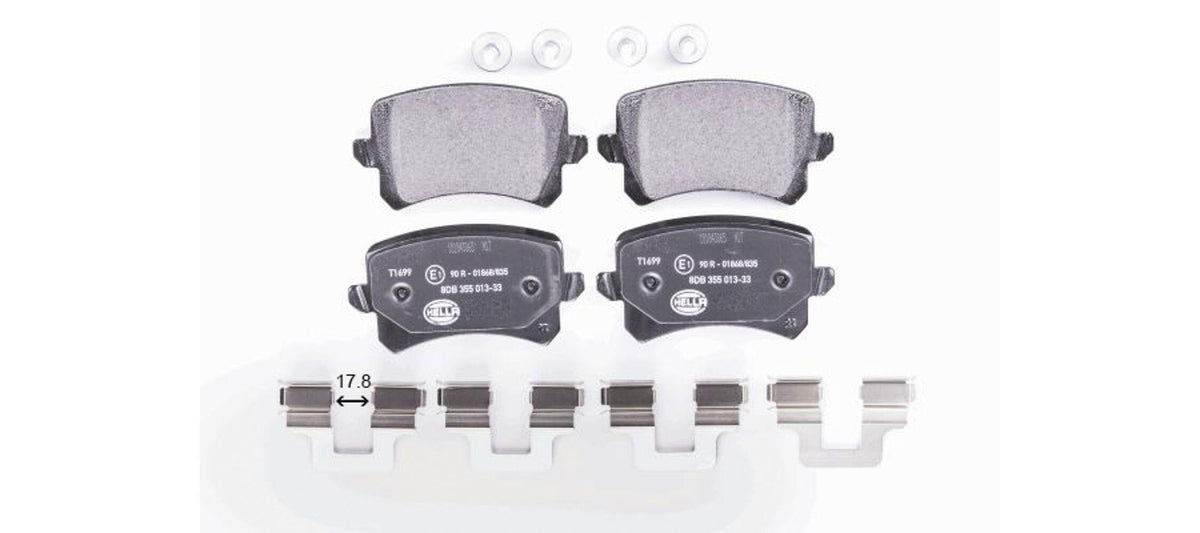 Hella 8DB355025-331 Brake Pad Rear Passat B7 10 > Sharan 10 > Tiguan 07 > / A6 01 > Q3 11 > / Alhambra 10 > — Brake Pads