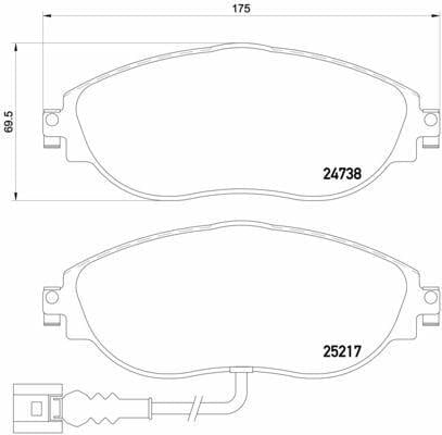 BREMBO Front Brake Pad P85131X for VW Passat 11-15, Sharan 11, Seat Alhambra 11 — Brake Pads