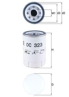 Mahle OC323 Oil Filter Jaguar S-Type II (X200) 4.0 V8 99