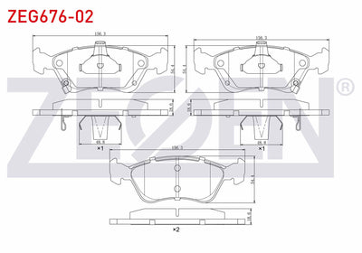 Zegen ZEG676-02 Brake Pad Front with Wear Indicator Toyota Avensis (T22) 1.6i 1997-2003 / Avensis (T22) 2.0i 199 — Brake Pads