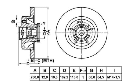 MGA 50116 Brake Disc Rear without Bearing Traffic II Vivaro 1.9 F9q 2.0 M9r — Brake Rotors & Drums