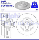 Delphi Rear Brake Disc Kit for Citroen C3 (2018-2021) — Brake Rotors & Drums