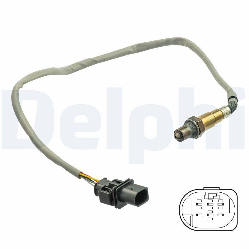 Delphi ES21065-12B1 Oxygen Sensor Lambda 650mm VW Golf VII Passat CC Scirocco Sharan Skoda Octavia Yeti — Oxygen & Air-Fuel
