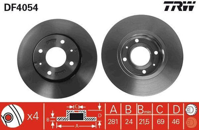TRW DF4054 Front Brake Disc - Carisma Owners — Brake Rotors & Drums