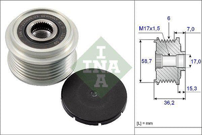 INA 535009810 Alternator Pulley Ford Focus/Connect/Mondeo/C-Max/Tourneo Connect 1.8 TDCi 01-15 — Starting & Charging