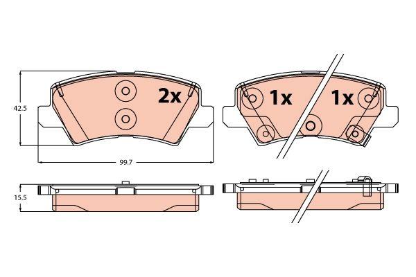 TRW GDB2248 Brake Pad Rear Accent Blue Sonata Soul Picanto III — Brake Pads