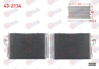 Veka 43-2134 A/C Condenser Hyundai Ix35 (Lm) 2.0 CRDi (Cek Cum. Uretımı) 2010