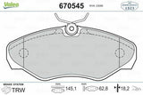 VALEO 670545 Brake Pads - Front Set for 2003 Traffic/Vivaro