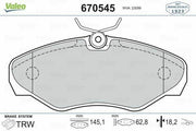 valeo 670545 brake pads, brake pads for 2003 traffic vivaro VALEO 670545 Brake Pads - Front Set for 2003 Traffic/Vivaro | 145mm Width VALEO 670545 Brake Pads for 03 Traffic/Vivaro valeo, brake-pads, traffic, vivaro, automotive-parts, front-axle, trw-brake-system, vehicle-safety, car-accessories, ai-generated