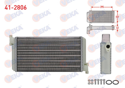 Veka 41-2806 Heater Core Mechanical Mercedes 190 (W201) 2.0-D 2.0-D 2.5-1.8-2.3 1982-1993 — Heater & Blower