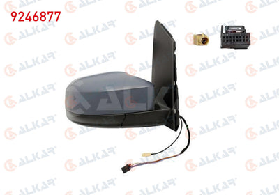 Alkar 9246877 Outer Rear View Mirror Right Primed Folding Antenlı Heated Electric 7 Pin Volkswagen Caddy 2015-2020
