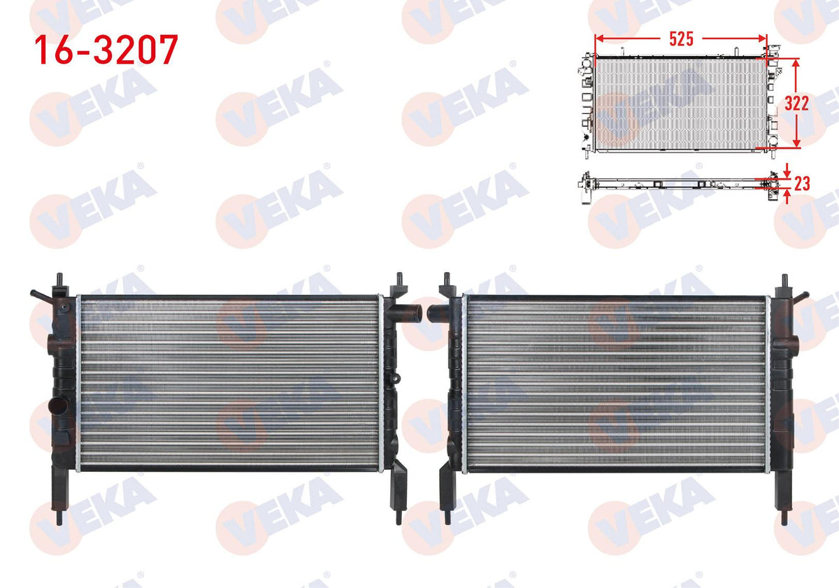 Veka 16-3207 Su Radiator Mechanical Opel Astra F 1.4i M-T 1991-1998