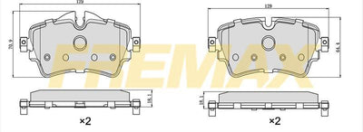 Fremax FBP-2144 Front Brake Pad (Corbon Formula) BMW 2 Series F45-F46 2014-2021-X1 F482014-2022-X2 F39 2018-2023 — Brake Pads