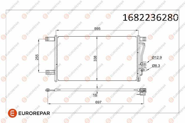Eurorepar 1682236280 Psa / Erp A/C Condenser Mitsubishi Pajero Sport I L200 (K7_T,K6_T)