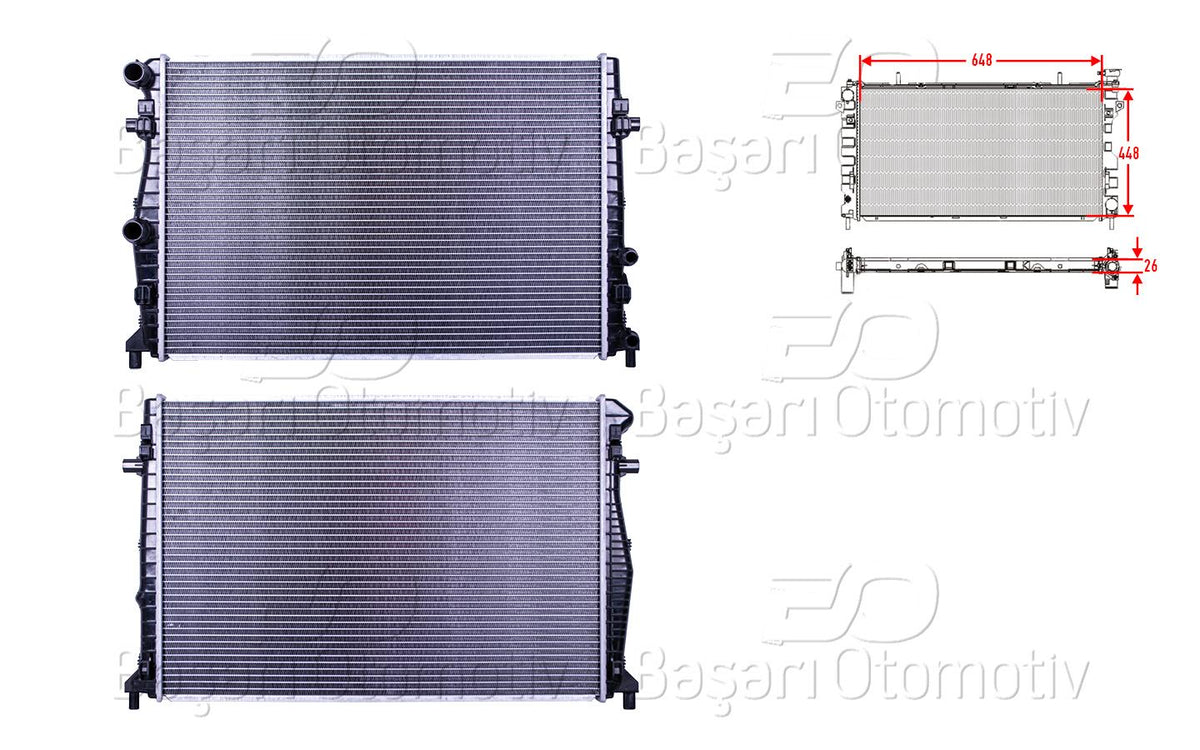 Wisco 1114129-00 Su Radiator Brazing Mt-At 648X448x26 mm Audi A3 VW Golf7 Touran 1.2 1.6 12 > — Radiators & Fans