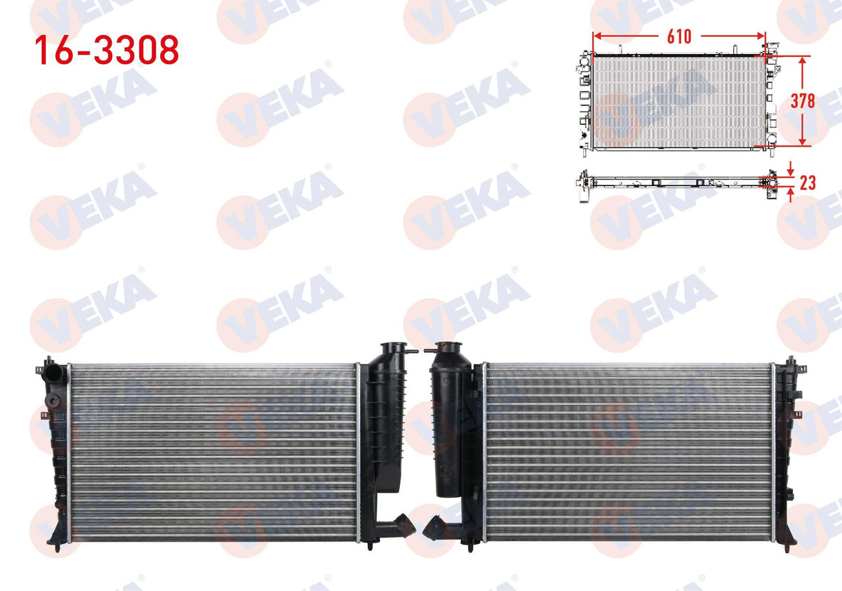Veka 16-3308 Su Radiator Mechanical Peugeot 306 (7B,N3,N5) 1.4i with Piston Rings M-T 1993-2002 — Radiators & Fans
