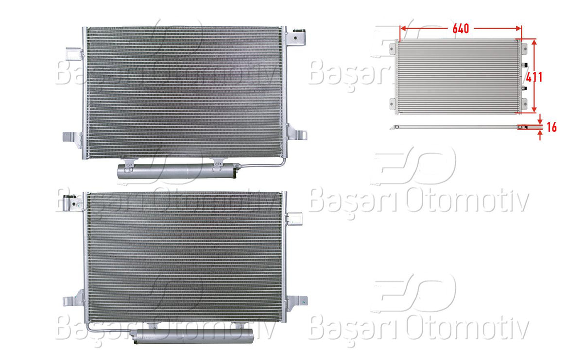 Wisco 3143016-00 A/C Condenser 640X411x16 Mercedes-Benz A Series W169 04 > — Condensers & Evaporators