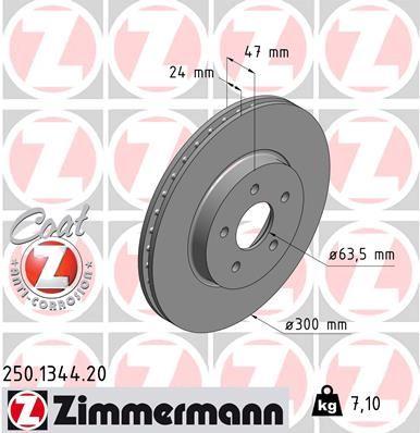 Zimmermann 250.1344.20 Brake Disc Front Standart — Brake Rotors & Drums