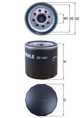 Mahle OC1421 Oil Filter Astra K /Insignia B /Corsa E /Mokka 1.4T B14XE — Oil Filters