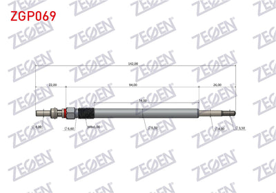 Zegen ZGP069 Glow Plug 5V Ford Focus 1.5 TDCi Euro 6 2017-/ Connect 2017-/ Kuga III 2019-/ Puma 2019-/ Peugeo — Coils & Plugs