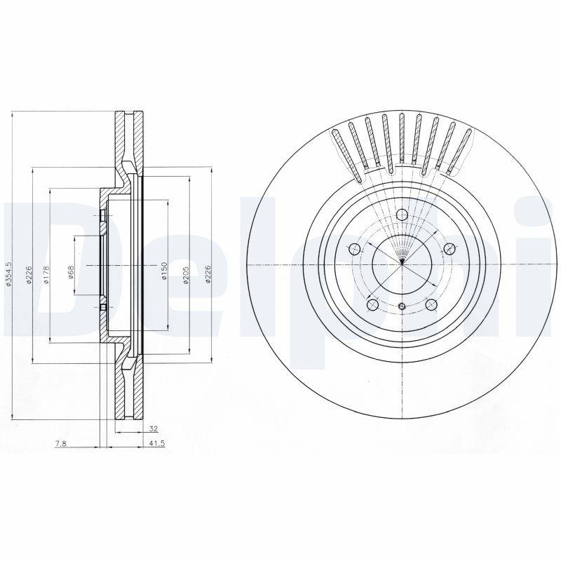 Delphi BG9073C Disc Front (Ad) 09-Infiniti Fx Coated Box Price Single | Set of 2