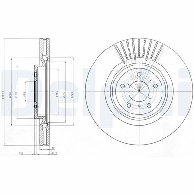 Delphi BG9073C Disc Front (Ad) 09-Infiniti Fx Coated Box Price Single | Set of 2