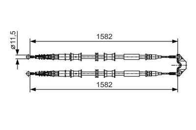 Bosch 1987482138 El Brake Cable Opel Combo C with Disc Brake — Brake Rotors & Drums