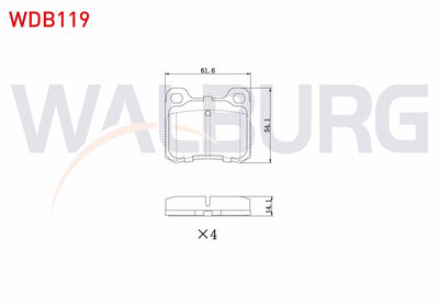 WALBURG WDB119 Brake Pad Rear Mercedes 190 (W201) 2.0 1982-1993 / 190 (W201) D 2.5 1982-1993 — Brake Pads