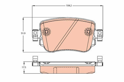 TRW GDB2042 Rear Brake Pad-(VW Caddy 16-Golf 16 Passat 15-Polo 18-Seat Leon 13-16 Skoda Octavia 13-17) — Brake Pads