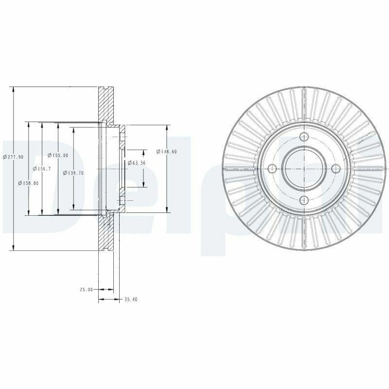 Delphi BG4117 Brake Discs - Ventilated Brake Discs — Brake Rotors & Drums