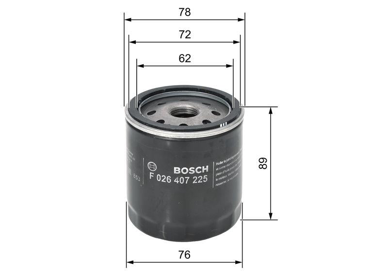 Bosch F026407225 Oil Filter Ford Mondeo 2000-2007 2.0 Gasoline — Oil Filters