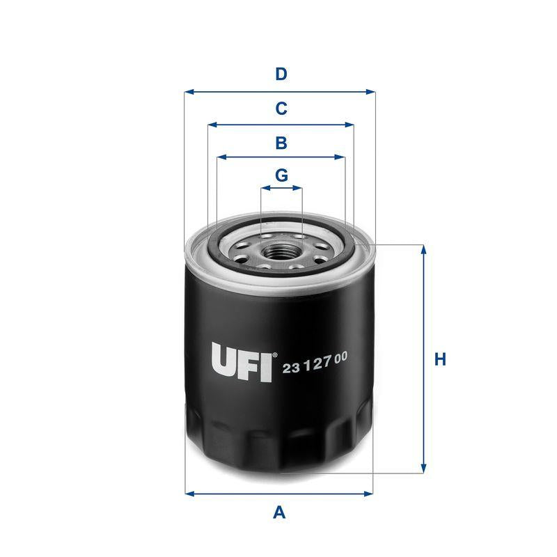 Ufi 23.127.00 Oil Filter Astra H Vectra C Z19DTL Z19DTH — Oil Filters