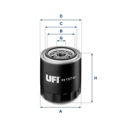 Ufi 23.127.00 Oil Filter Astra H Vectra C Z19DTL Z19DTH — Oil Filters