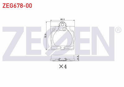 Zegen ZEG678-00 Brake Pad Rear E Series (W210) E 200 1995-2002 / (W210) E 270 CDI 1995-2002 / (W210) E 280 1995 — Brake Pads