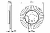 BOSCH 0986479725 Disc Front Brake Discs - 2 Pieces for Mini Cooper — Brake Rotors & Drums