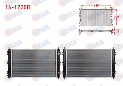 Veka 16-1220B Water Radiator Brazing Chrysler Stratus Cabrio (Ja) 2.0, 2.5 1995-2001 A-T — Radiators & Fans