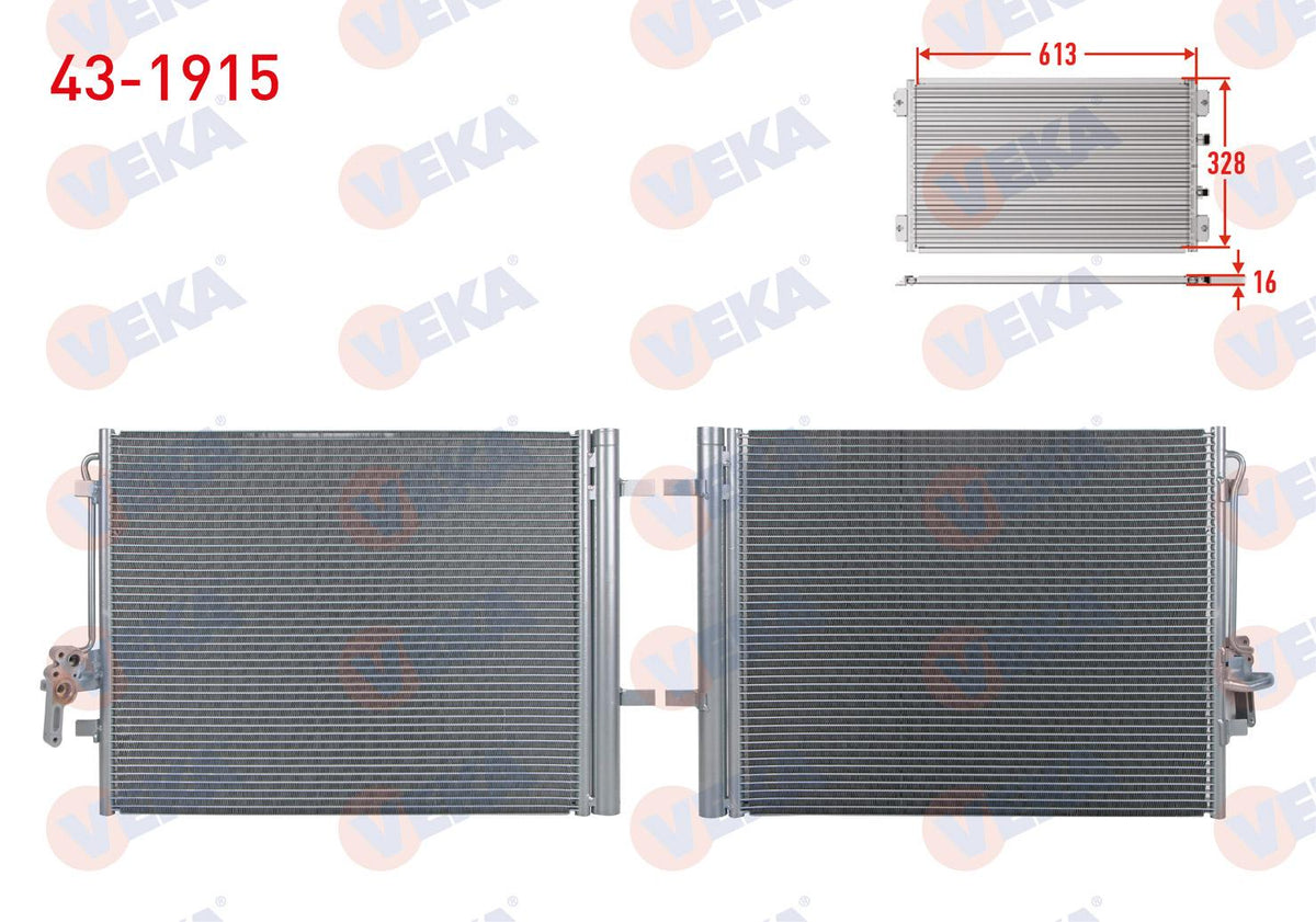 Veka 43-1915 A/C Condenser Ford Mondeo IV 1.6 TDCi 2007-2014 — Condensers & Evaporators