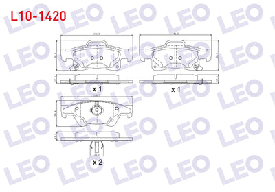 LEO L10-1420 Brake Pad Rear with Wear Indicator Jeep Grand Cherokee IV (Wk,Wk2) 3.0 Crd 4X4 2010 — Brake Pads