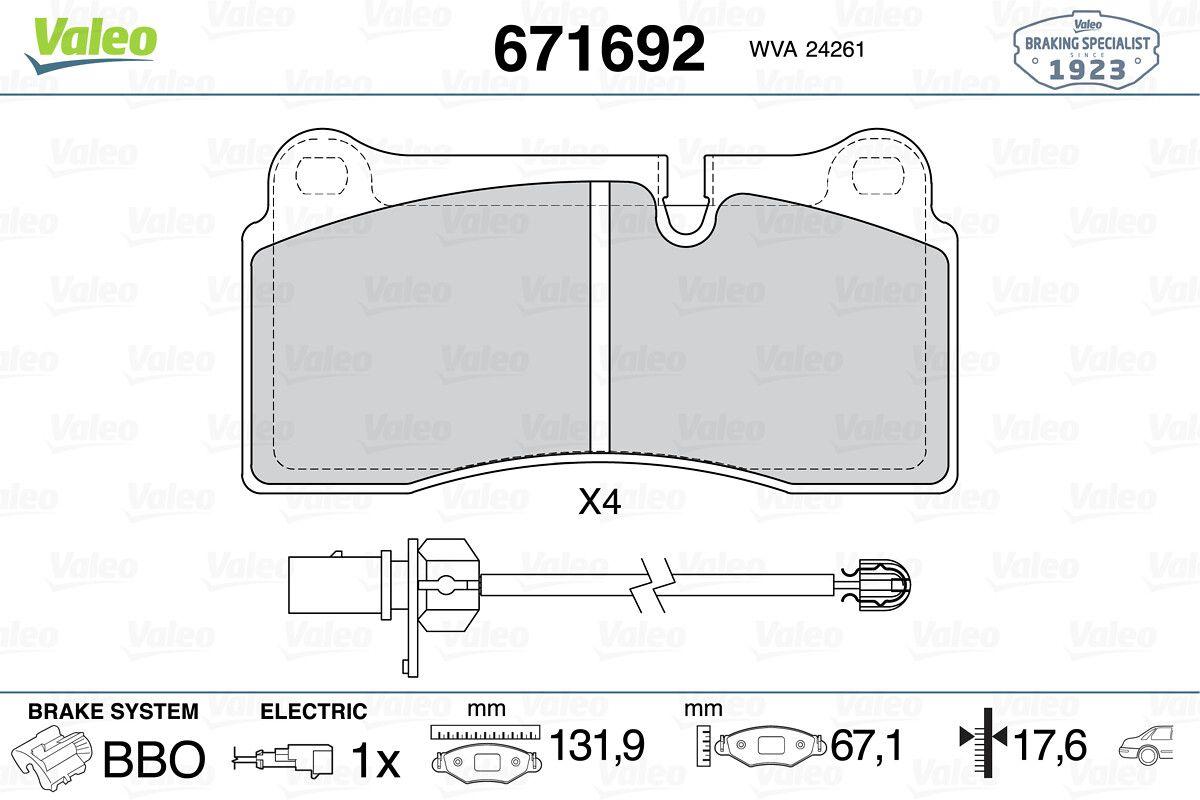 Valeo 671692 Rear Brake Pad-(Audi Q7 07-15) — Brake Pads